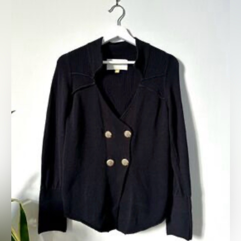 Leifsdottir Black Double-Breasted Pea Coat